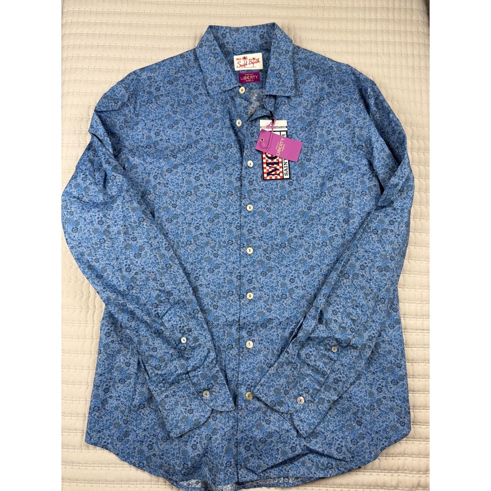 MC2 SAINT BARTH 100% COTTON LONG SLEEVE BUTTON DOWN SHIRT MADE IN MILANO/ITALY